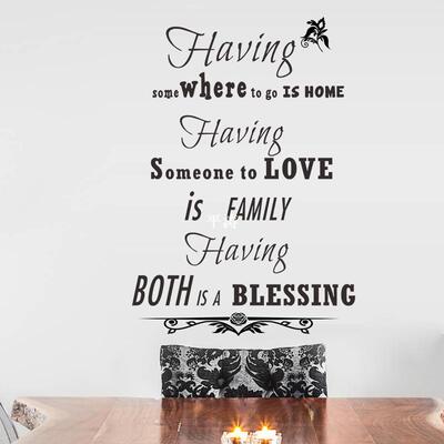 Family Love Blessing Quotes Home Decor Vinyl Wall Stickers B
