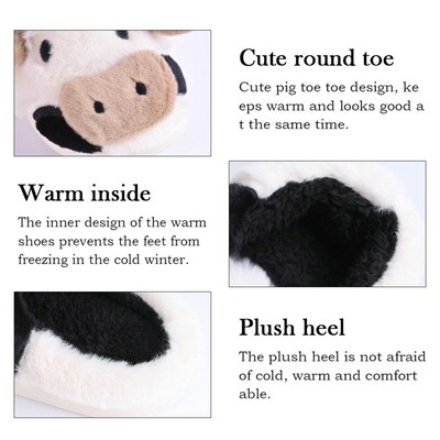 Cute Cow Slippers Women Shoes Winter Slippers Indoor House S