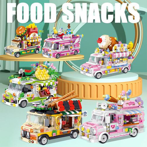 City Friends Ice Cream Truck Sreet View Dining Car Mini Buil