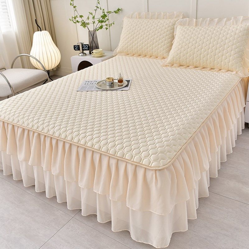 20新款冰丝乳胶凉席床裙款夏季凉感家用公主风软席可机洗三件,床上用品,乳胶席,淘宝优惠券,粉丝福利购,淘宝优惠卷