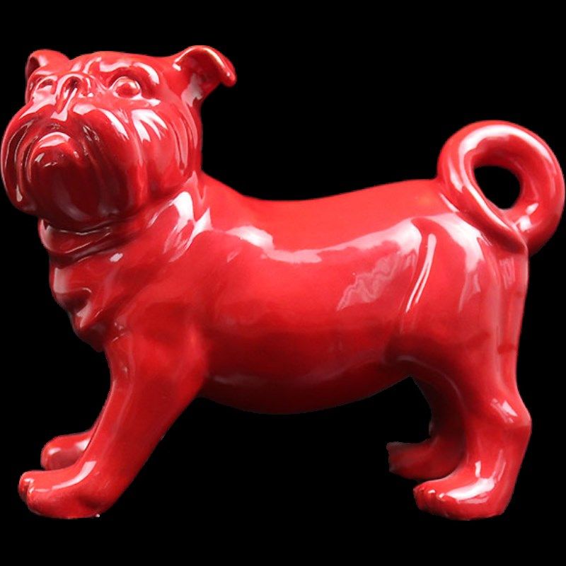 手工中式陶瓷狗摆件生肖家居客厅办公桌电视酒柜装饰工艺礼品摆设,家居饰品,装饰摆件,淘宝优惠券,粉丝福利购,淘宝优惠卷