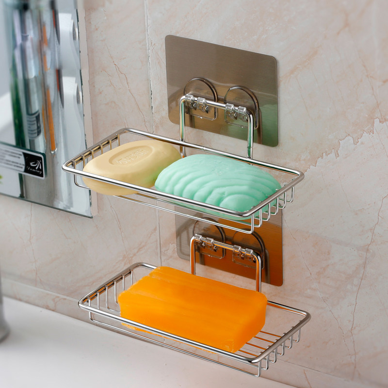 卫生间肥皂盒免打孔皂架沥水肥皂架子不锈钢香皂架浴室壁挂放肥皂