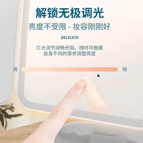 LED Lighted Vanity Mirror with Foldable Stand for Desk, Suit