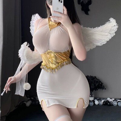 Sexy Gauze See Through Ancient Angel Western Girl Cosplay