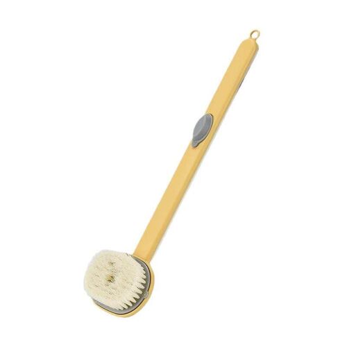 Long-handled liquid-adding bath brush for scrubbing your bac