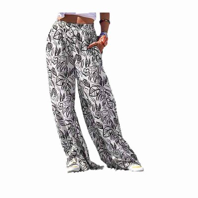 wear outer for pants casual pockets slanted pants wide-leg