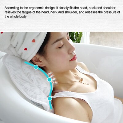 3D Mesh Spa Non-Slip Cushion Bath Tub Spa Pillow Bathtub Hea