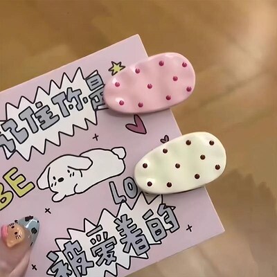 New Dotted Oval Hair Clip - Sweet and Cute Side Clip for a S