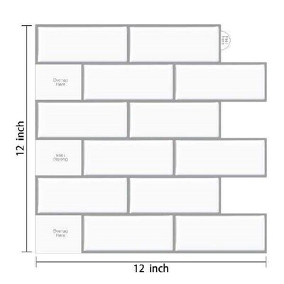 Backsplash White Subway Wallpaper Kitchen Bathroom Peel and