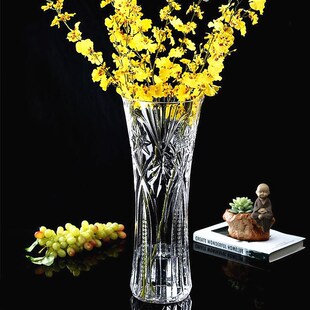 特大号富贵竹玻璃花瓶水培龙竹客厅家居装饰桌面摆件加厚花瓶