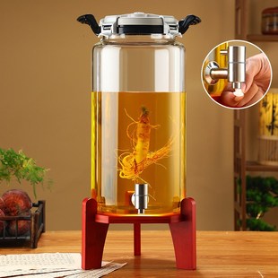 泡酒玻璃瓶带龙头加厚人参泡酒专用酒瓶空瓶家用密封泡酒罐酒坛