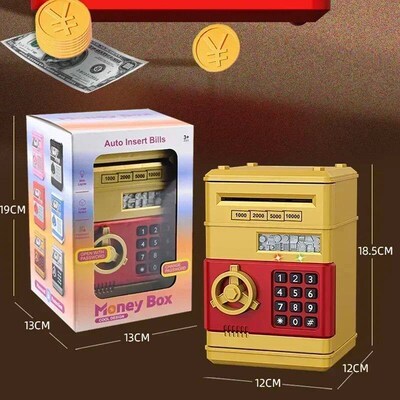 Electronic Piggy Bank Automatic Mini Safe Coins Cash Saving
