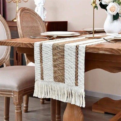 30x180cm Jute Linen Vintage Natural Burlap Table Runner
