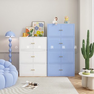 家用儿童书架小型铁艺绘本模块柜自由落地书柜矮柜置物柜