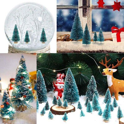 50PCS Miniature Artificial Christmas ree Small Snow Frost re