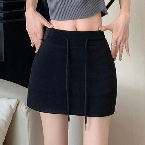 High Waist Drawstring Summer Slim Bag Hip Skirt Womens