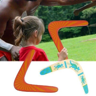 Boomerang Outdoor Game Wooden Throw and Catch Flying Disc