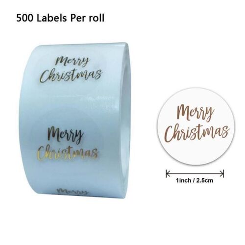 500pcs Round Transparent Merry Christmas Stickers Envelope G
