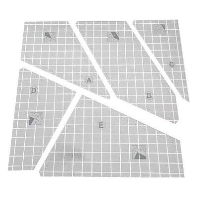 5Pcs Creative Quilting Cutting Template Grids Crazier