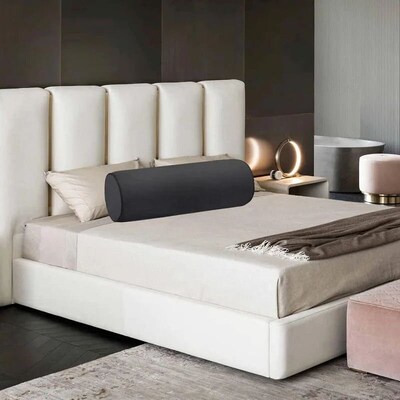 Memory Foam Roll Pillow for Knee/Leg/Neck, Full Moon Bolster