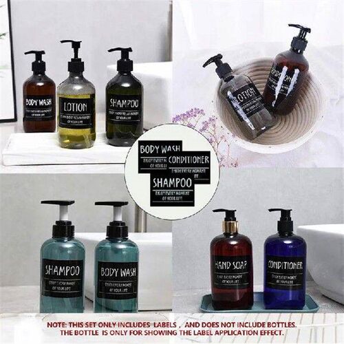 Waterproof Lotion Label Stickers White Black PVC Shampoo