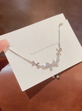 轻奢小众设计感抽拉式满钻手链女in潮韩国新款网红钛钢手饰