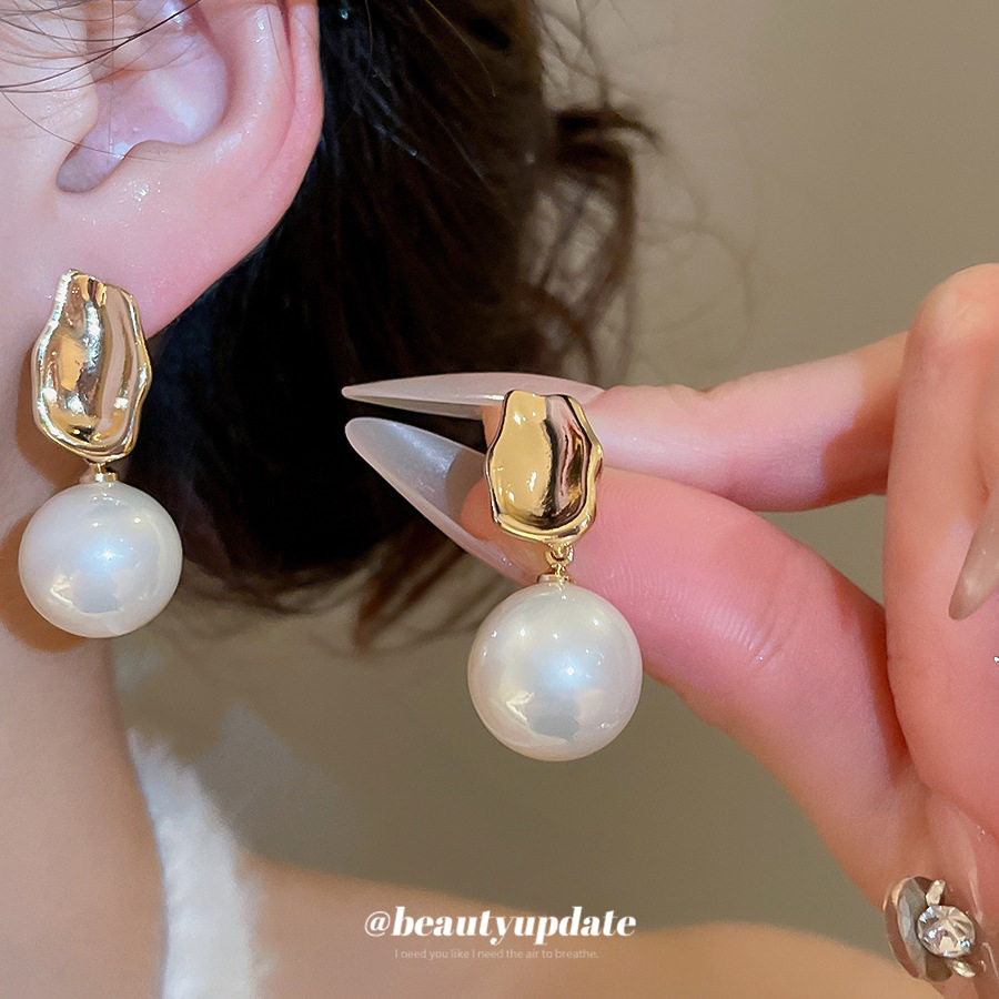 银针法式圆形珍珠耳钉简约时尚气质高级感耳环轻奢小众耳饰女,饰品/流行首饰/时尚饰品新,银饰耳饰,淘宝优惠券,粉丝福利购,淘宝优惠卷