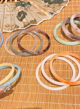 新中式玻璃仿玉髓手镯女干枯玫瑰一步一响叮当手镯小红书同款手环