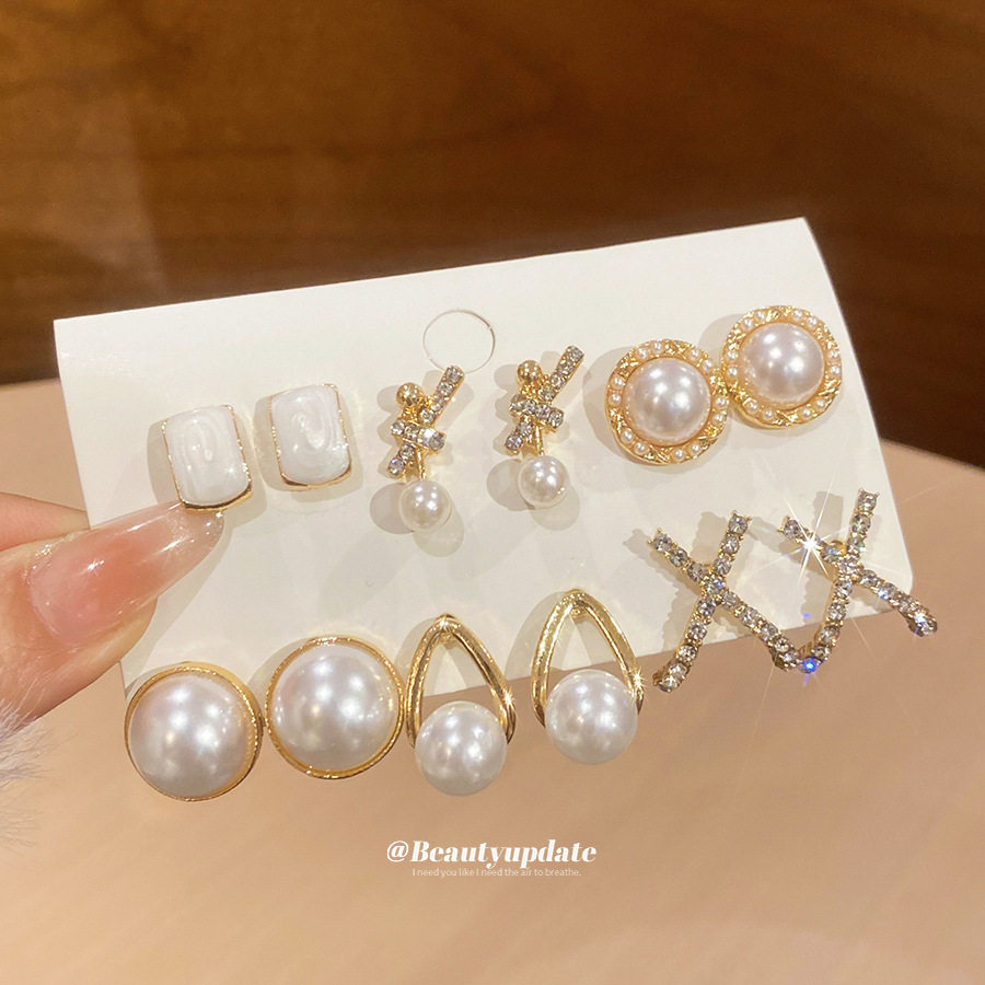 银针滴油花朵珍珠耳钉套装复古日常百搭耳环轻奢高级感耳饰女,饰品/流行首饰/时尚饰品新,银饰耳饰,淘宝优惠券,粉丝福利购,淘宝优惠卷