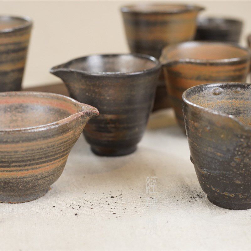 荥经黑砂器功夫茶具公道杯分茶器古朴无釉纯手工加厚耐热单人