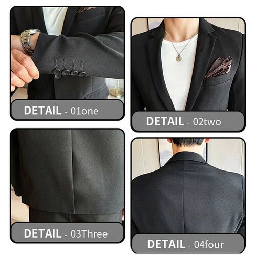 Black Mens Office/Interview Suit  Piece, Fashion Slim Fit
