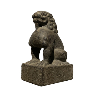 旧石雕山西青石雕刻仿古案头做旧纯手工风化老皮狮子文玩茶台摆件