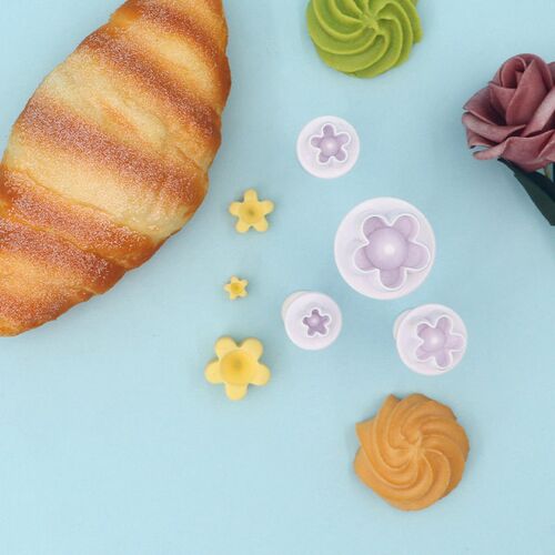 4pcs Five-petal Flower Spring Imitation Real Mold Creative B