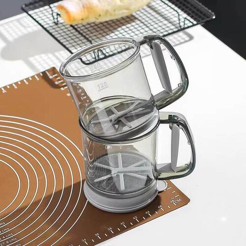 Semi-automatic flour sifter handheld kitchen sieve mesh filt