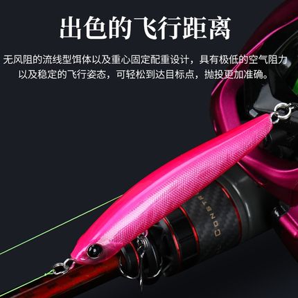 钓之屋 70s全泳层沉水铅笔路亚饵盒装70mm/7.g翘嘴鲈鱼饵