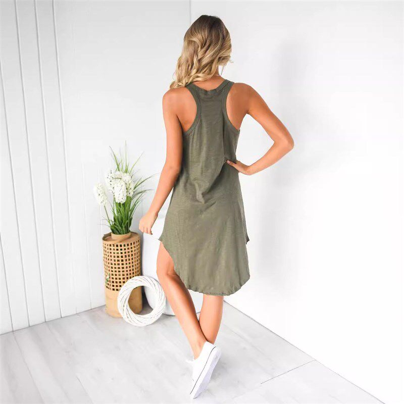 2025 Best Selling Womens Solid lor Sleeveless I-shaped Vest