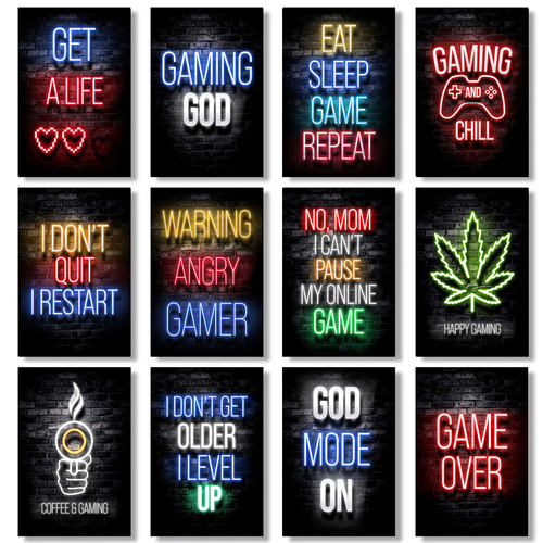 Gaming Room Decoration Poster Wall Art Video Game Canvas Pai