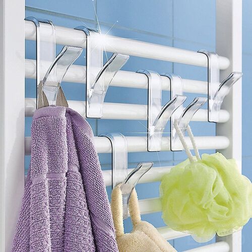 Kitchen Bathroom Hanger Clips Storage Racks White Clear Hang