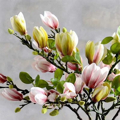 Artificial Magnolia Flower Branch For Home Living Room Deco