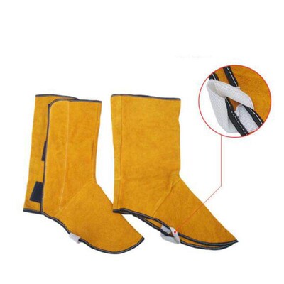 1 Pair Welder Foot Cover Leather Welding Spats Protective Sh