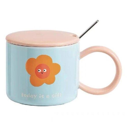 Cute Girl Heart New Circle Handle Contrasting Color Flower