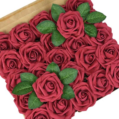 100Pack Artificial Rose Bouquet Faux Foam Flower Wedding Bri