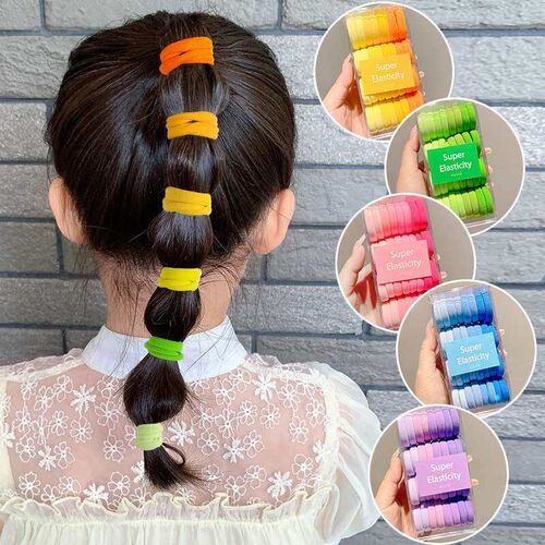 Childrens Candy Color Tie Rope Boxed Seamless Rubber Band C