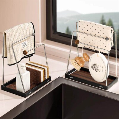 Drip-Drying Dishcloth Rack, Kitchen Storage Organizer, Home