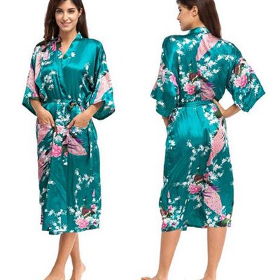 Silk Kimono Robe Bathrobe Women Satin Robe Silk Robes Night