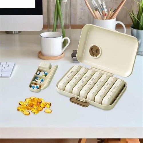 Weekly Pill Organizer a row 4 grids Portable Travel Pill