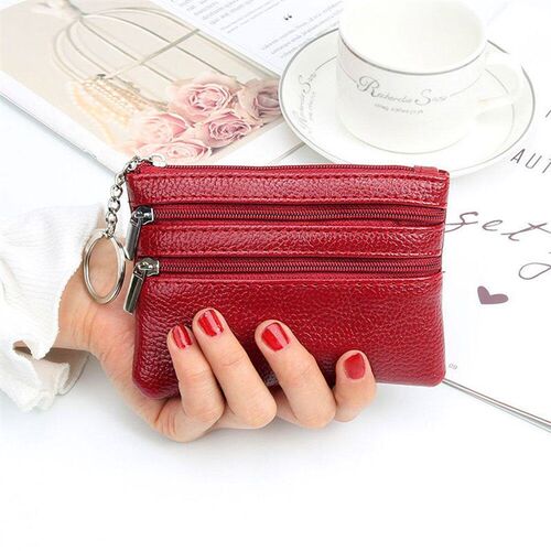 2023 Fashion Women Wallet Clutch Three Zip Female Short Smal