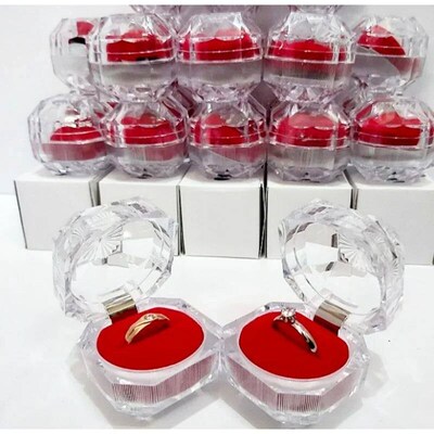 20PCS Acrylic Crystal Ring Earring Storage Display Boxes Sto