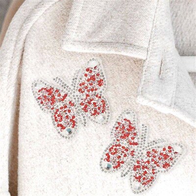 10 Pcs Rhinestone Butterfly Applique Lightweight Sewing
