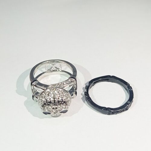 Punk Skull Rings Set for Women Men Vintage Silver Color Cubi
